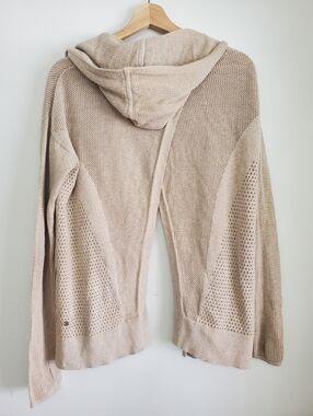 Lululemon 4 Still Movement Wrap Split Back Knit Cardigan Tan Nimbus Sweater Yoga